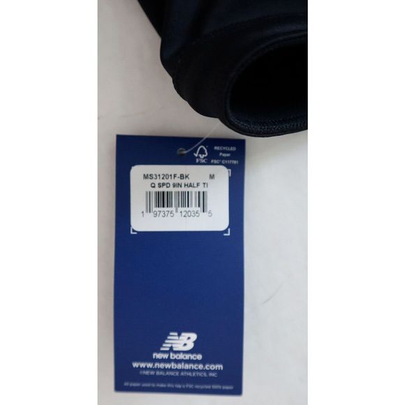 New Balance MS31201F Men's Sz Medium Black Running Q Speed 9" Half Tights - Picture 7 of 11
